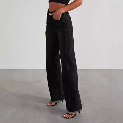 Jean Femme Large Taille Grise Déchiré