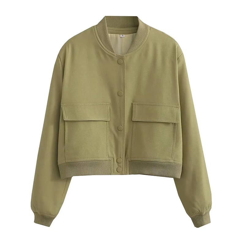 Blouson Femme Streetwear Court à Boutons