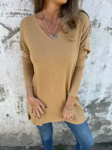 Pull Femme Col V Élégant pour Automne