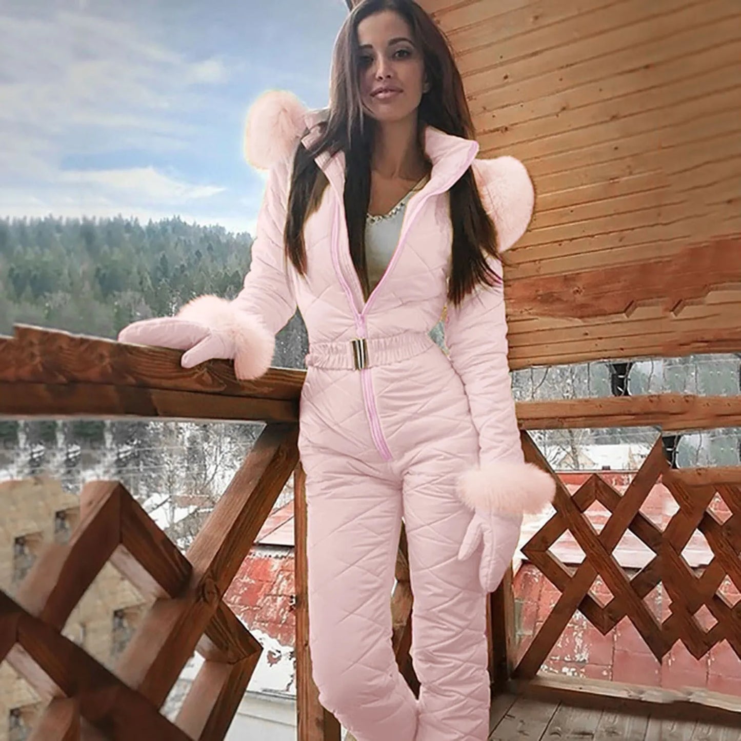 Combinaison Ski Femme Noir Matelassée