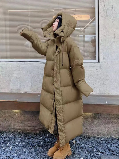 Parka Femme Hiver Longue et Décontractée avec Capuche