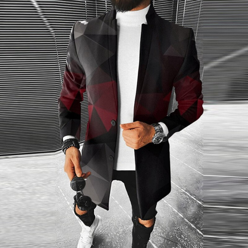 Veste Homme Slim Fit Imprimé Graphique Moderne