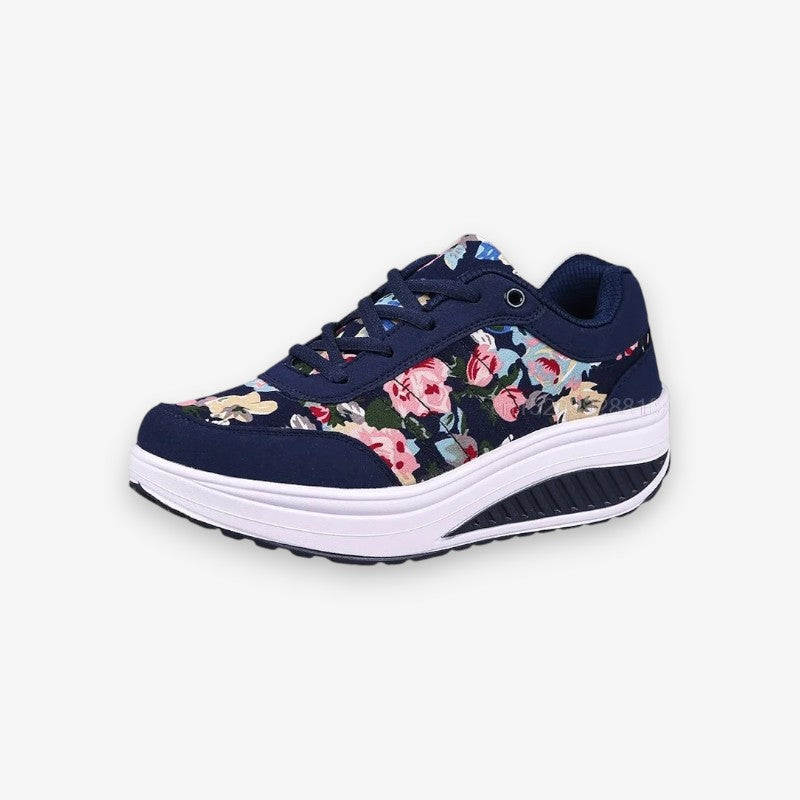 Baskets Femmes Fleuries Confortables à Lacets