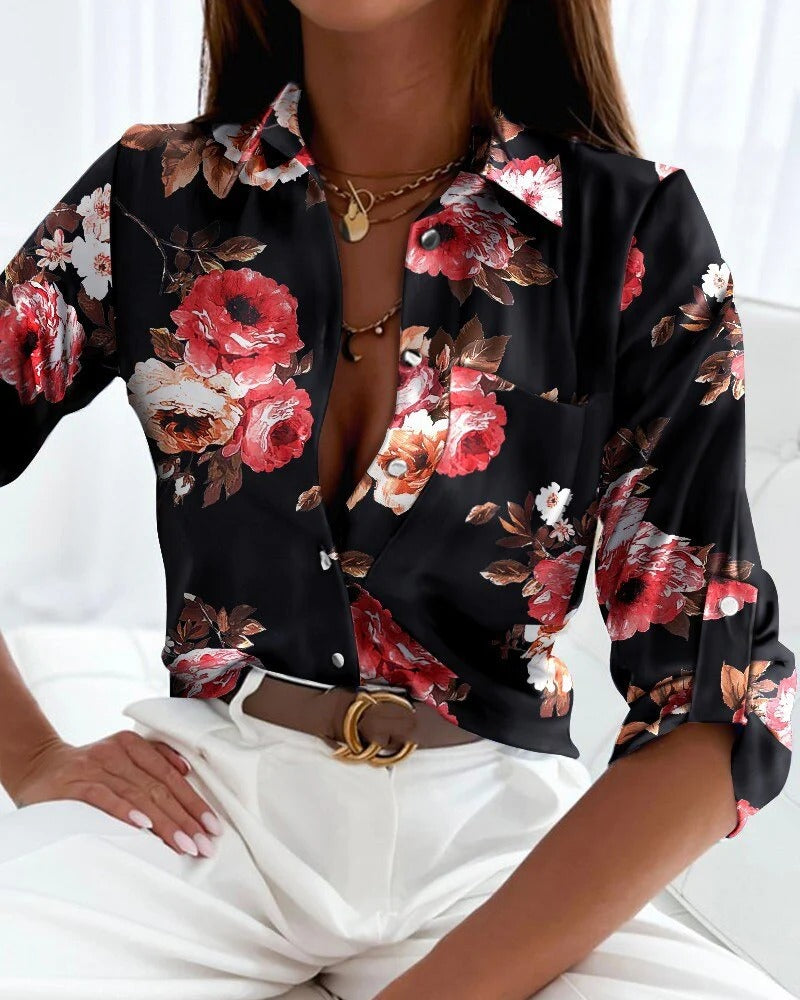 Blouse Femme Florale Chic Automne Hiver - PanierRoyale