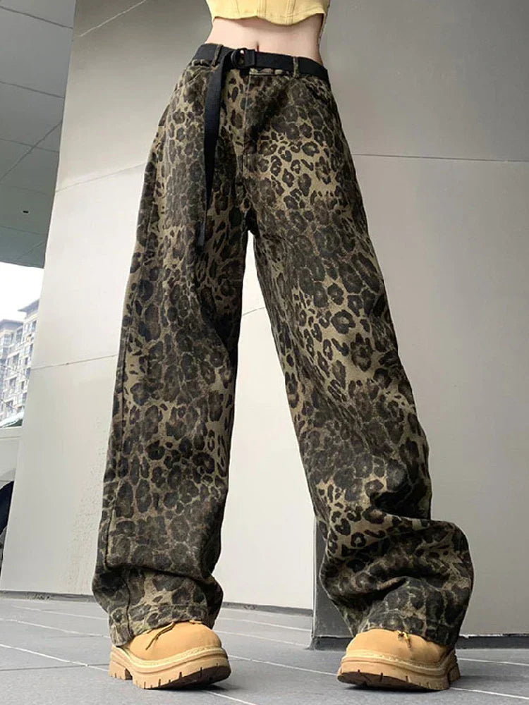 Jean Femme Large Leopard Imprimé - BerlinGlamour