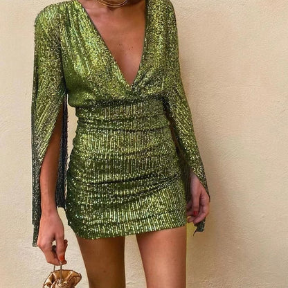 Robe Courte Élégante avec Décolleté Profond