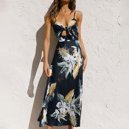 Robe de cérémonie fleurie maxi pour femme