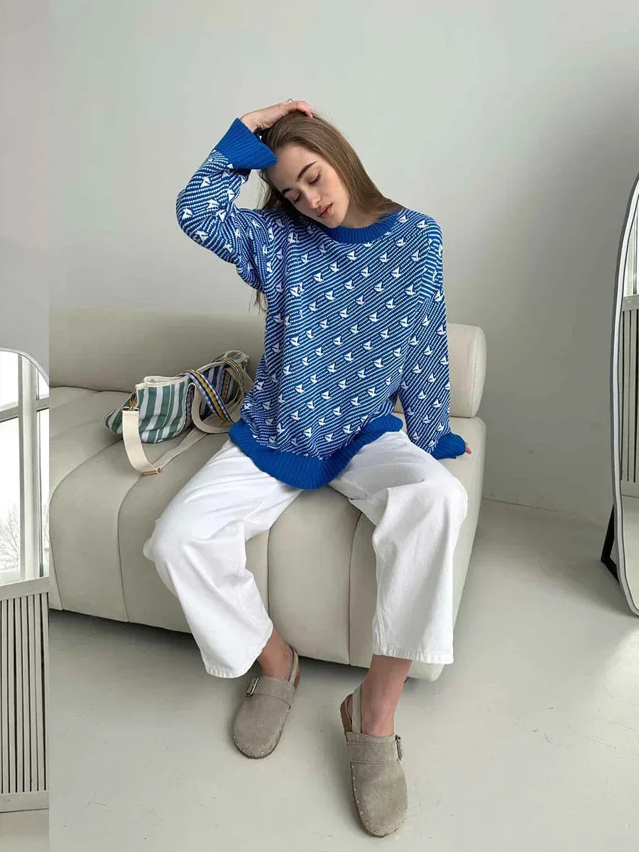 Pull Col Rond Molleton Confortable