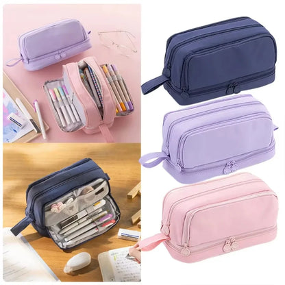 Trousse Scolaire Grande Capacité Compartiments Multiples Unisexe