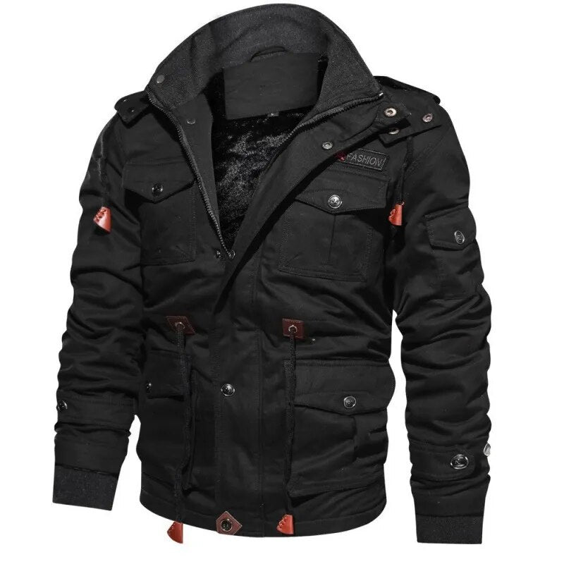 Veste Homme Hiver Polaire Brun Doublée Fourrure