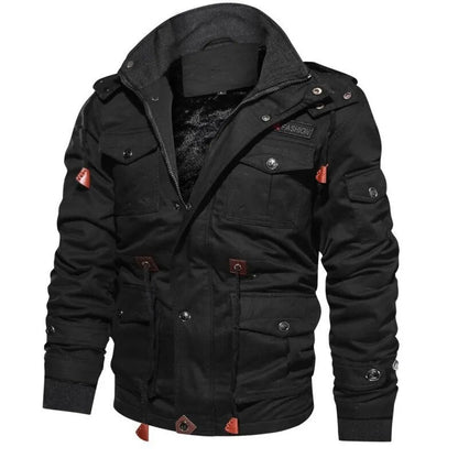 Veste Homme Hiver Polaire Brun Doublée Fourrure