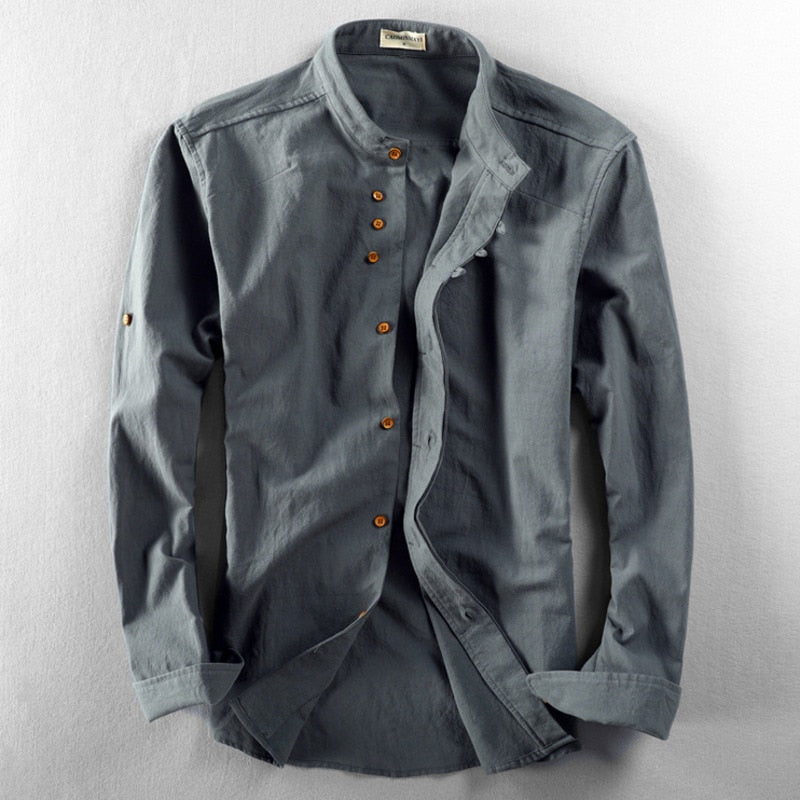 Chemise Homme Classique Manches Longues Marine