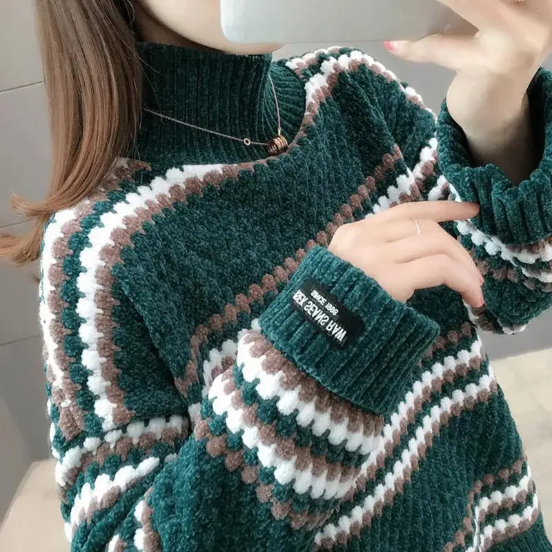 Pull Femme Col Montant Doux et Chic pour Hiver - PanierRoyale