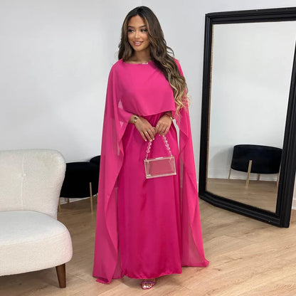 Robe De Soirée Pour Femme À Manches Cape | Maxi