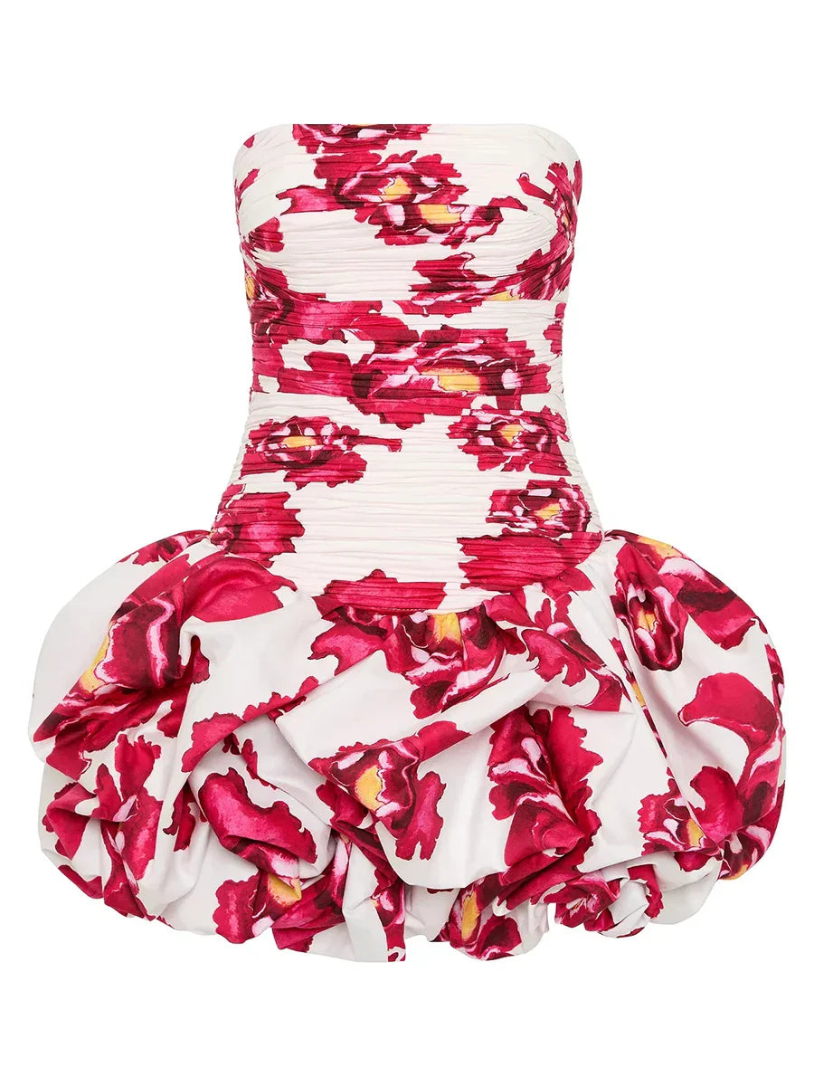 Robe sans manches fleuri pour femme avec jupe ample