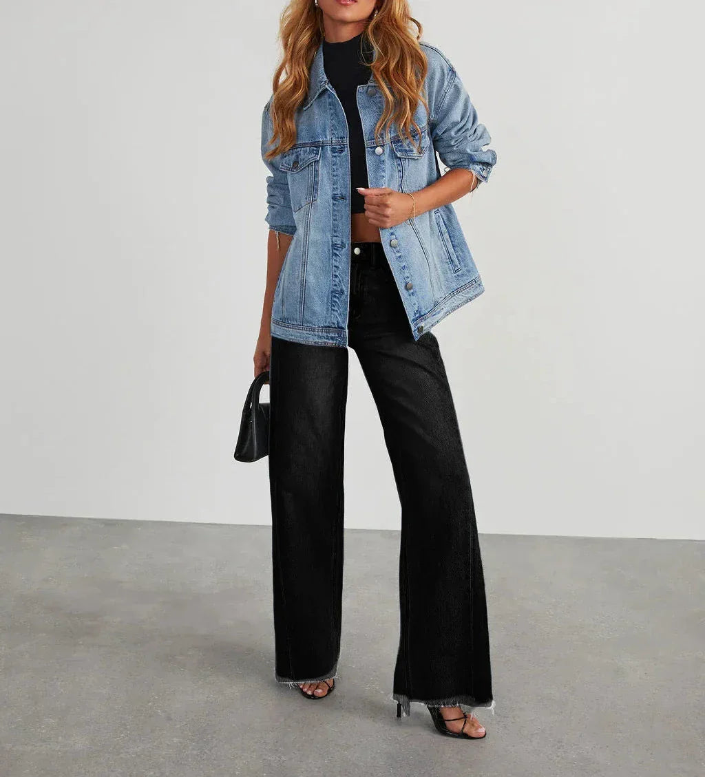 Jean Femme Large Taille Grise Déchiré