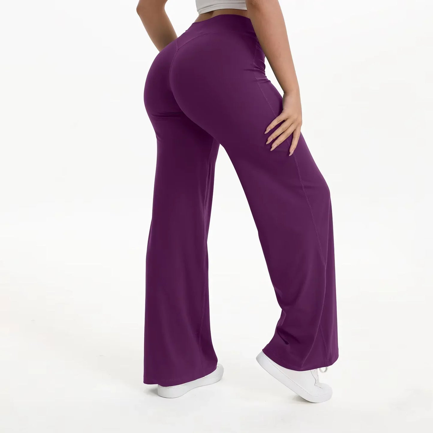Pantalon Yoga Femme Taille Haute Fluide Coupe Large