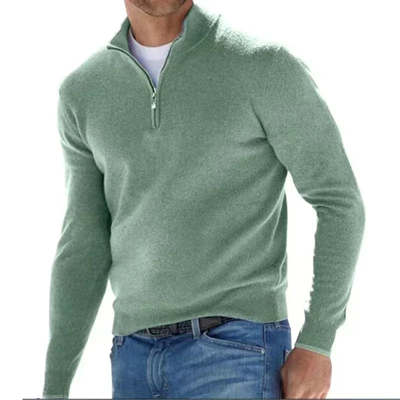 Pull Homme Zippé Chaud et Décontracté pour Hiver