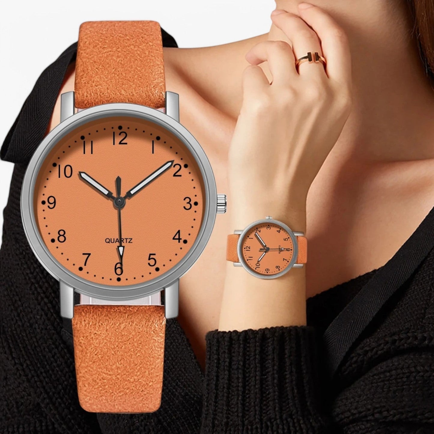 Montre Femme Chic avec Bracelet Cuir Réglable - PanierRoyale