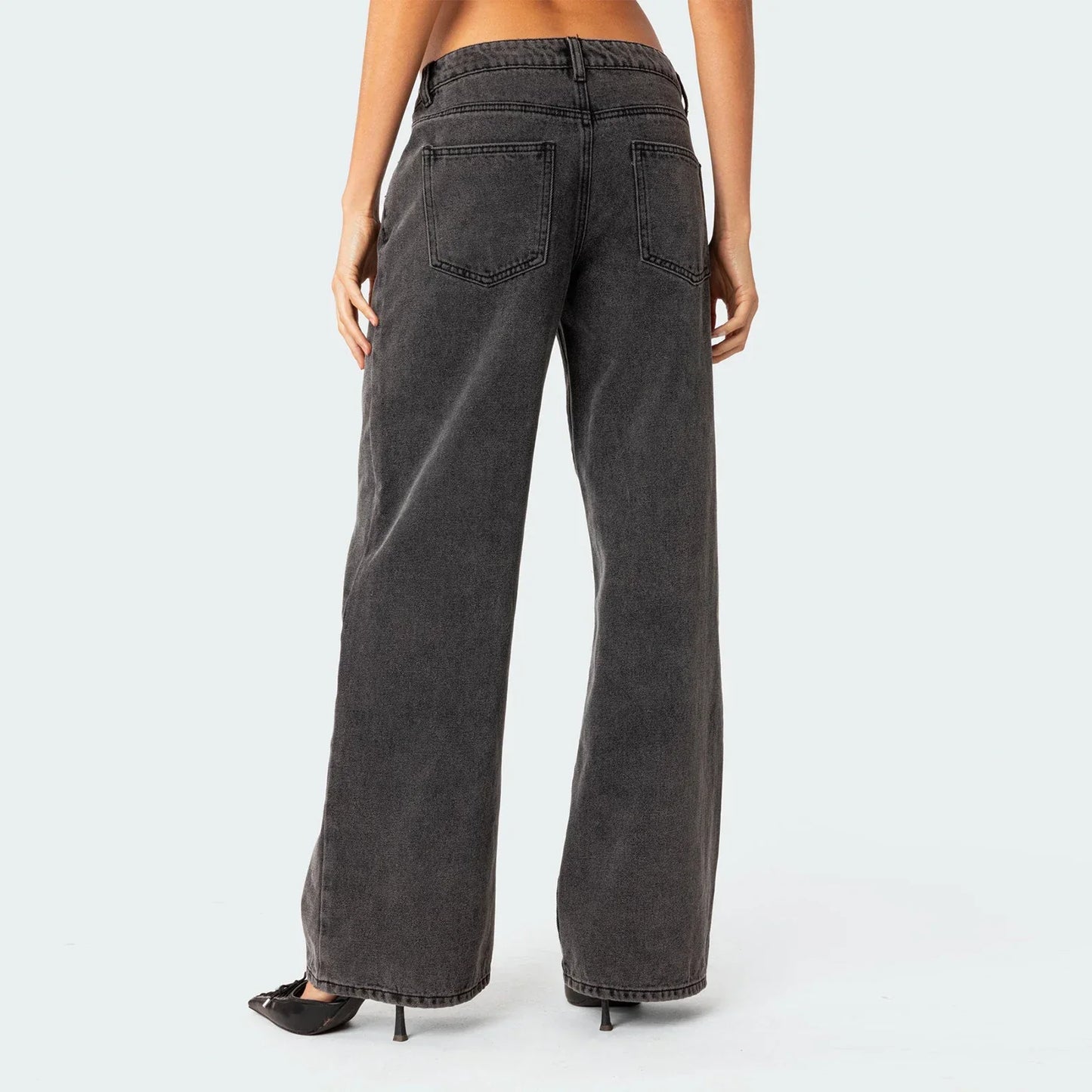 Jean Femme Large Noir Vintage