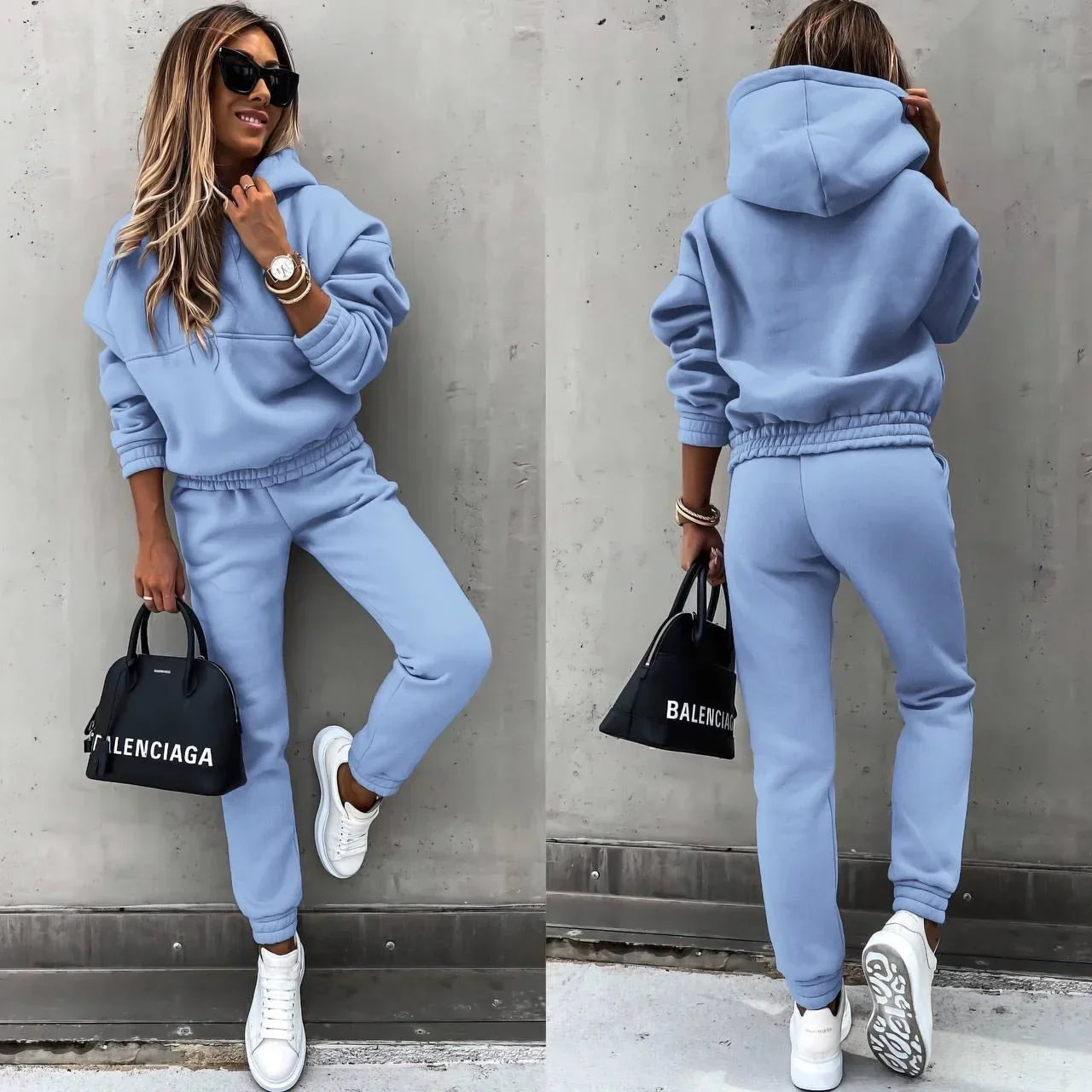 Vêtements Lounge Femme Confortable avec Hoodie et Jogger Doux