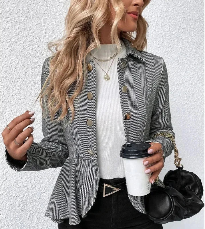 Veste Femme Chic avec Détails Volants Élégants - PanierRoyale