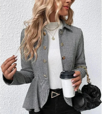 Veste Femme Chic avec Détails Volants Élégants - PanierRoyale