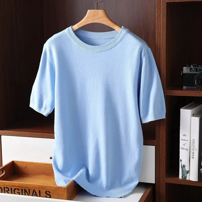 T-Shirt Homme Cachemire Rond de Cou
