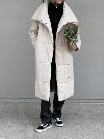 Manteau Femme Hiver Chic Doublure et Ceinture Élastique