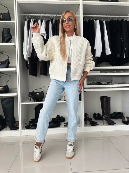 Blouson femme matelassée à fermeture éclair avant