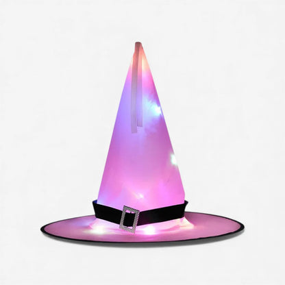 Chapeau Sorcière Lumineux LED Noir