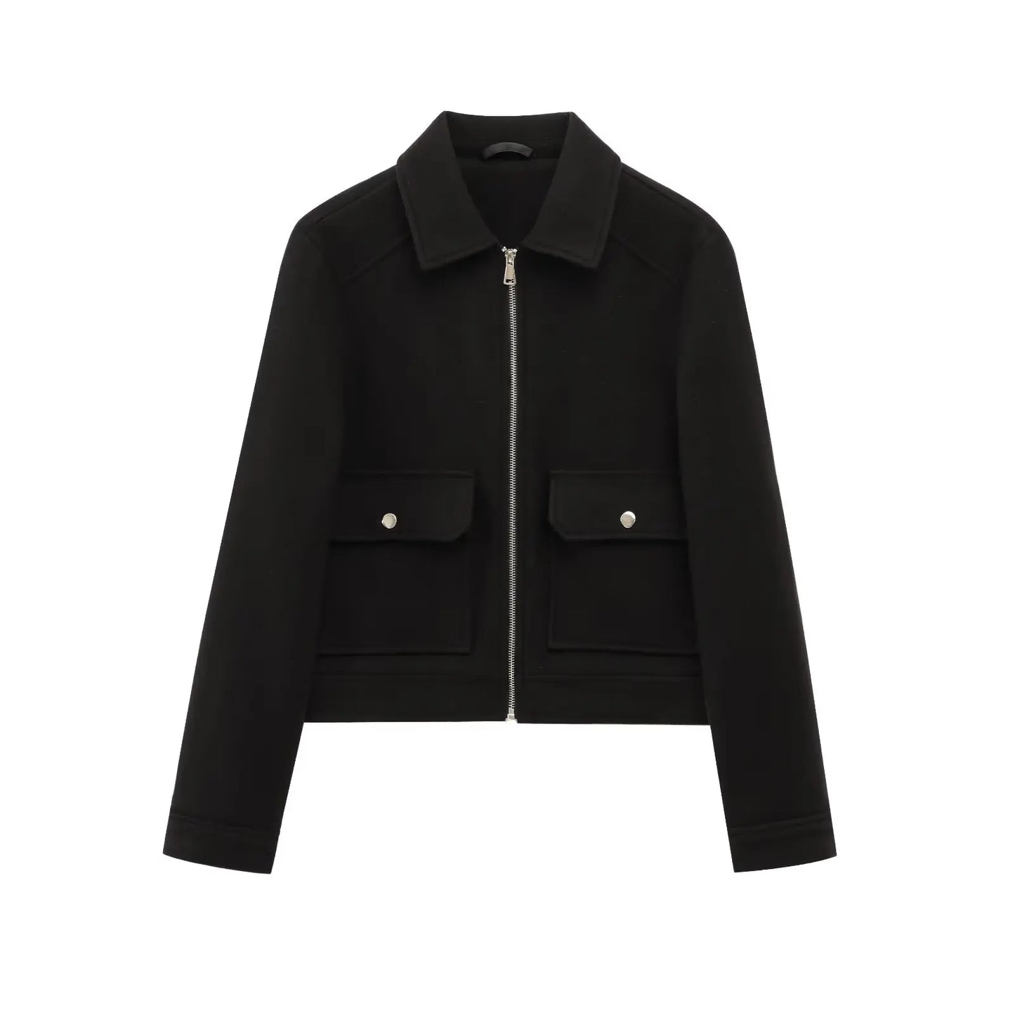 Veste Femme Décontractée Zippée Mélange Laine