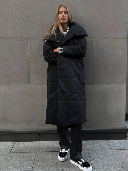 Manteau Femme Hiver Chic Doublure et Ceinture Élastique