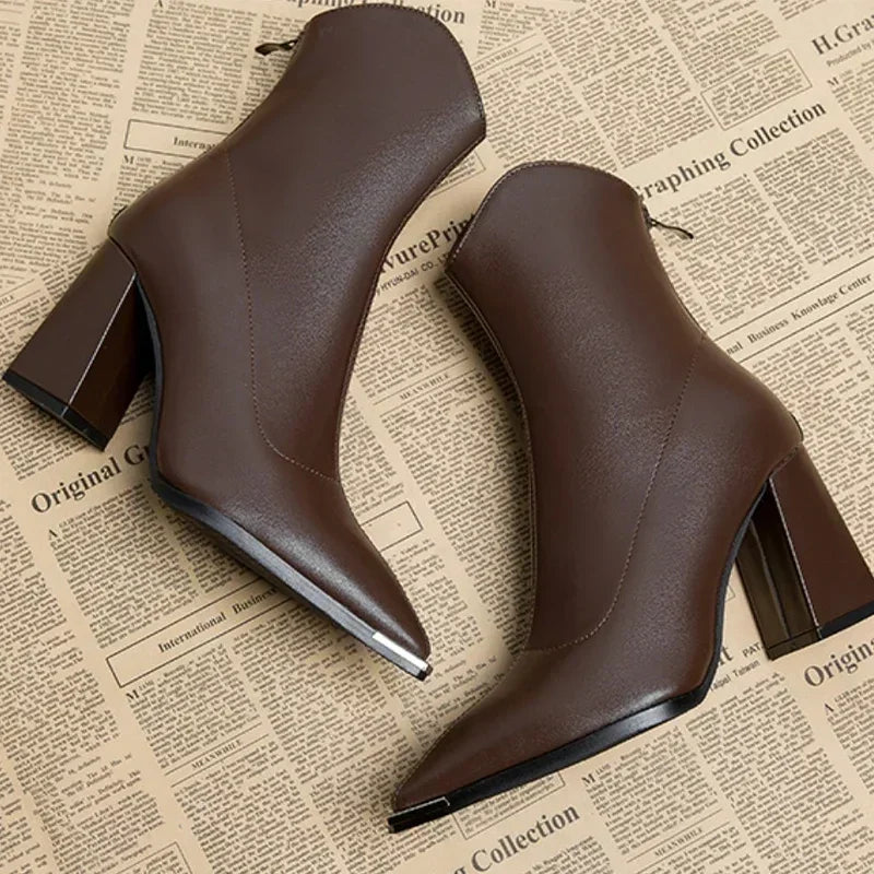 Bottines Femme Printemps Talon Pointu Élégantes