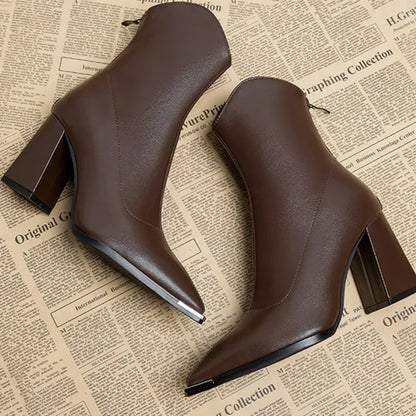 Bottines Femme Printemps Talon Pointu Élégantes