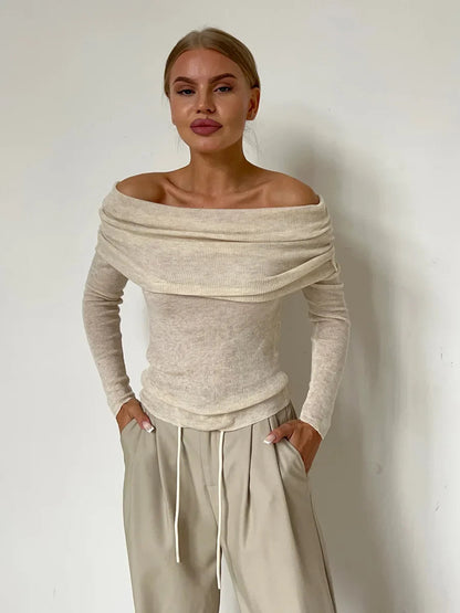 Robe Soirée Décolleté Profond à Manches Longues