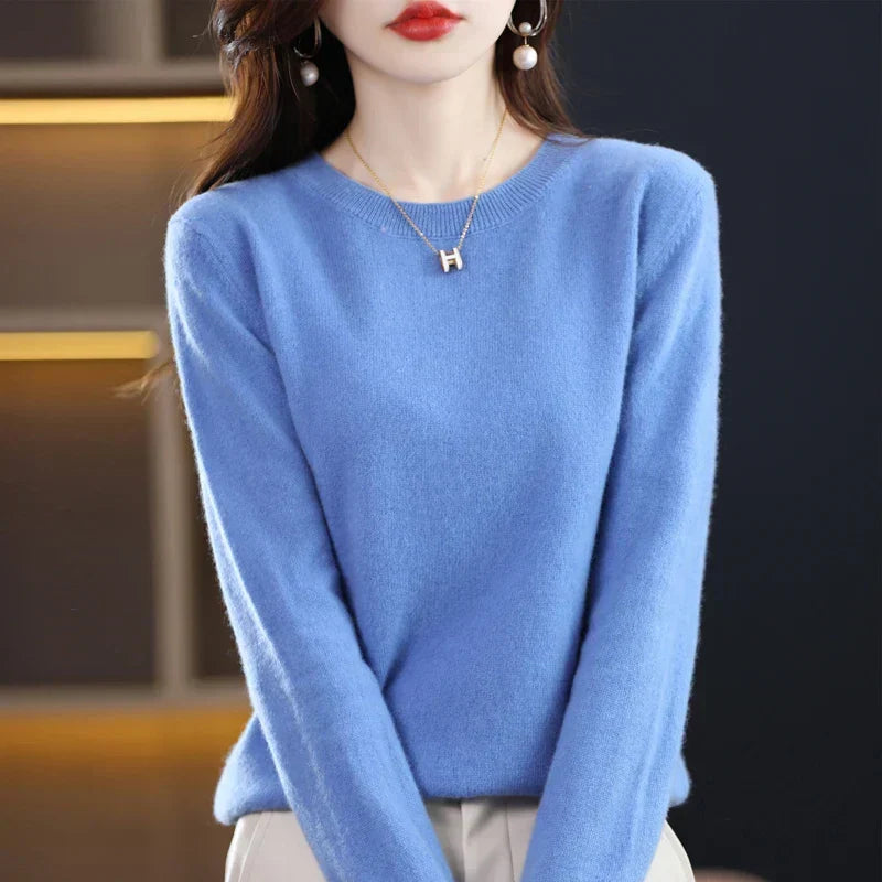 Pull Femme Cachemire Col Rond Coupe Confortable