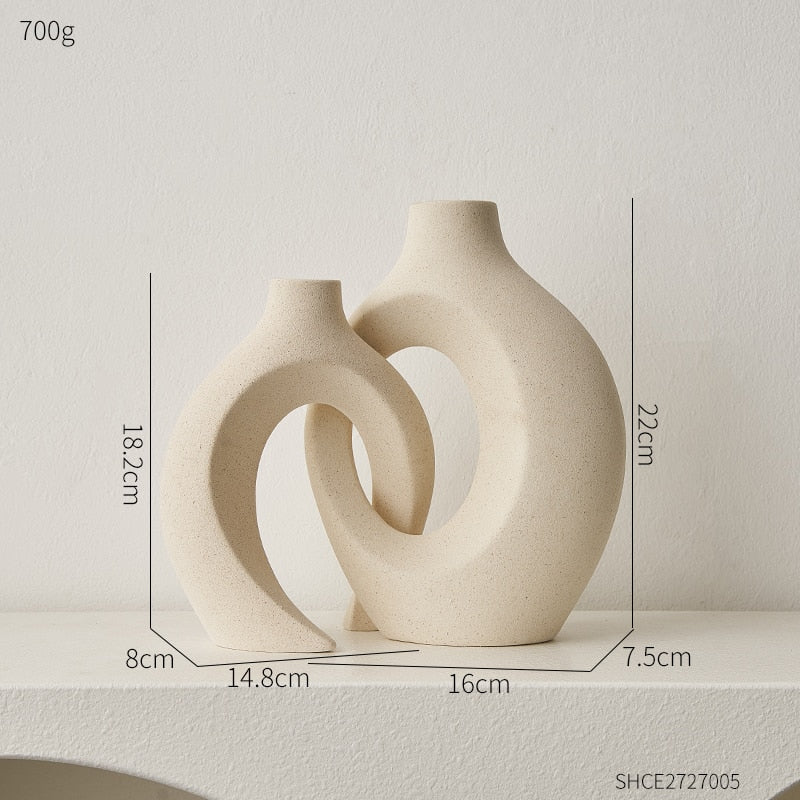 Vase en Céramique Décoratif pour Fleurs Artificielles