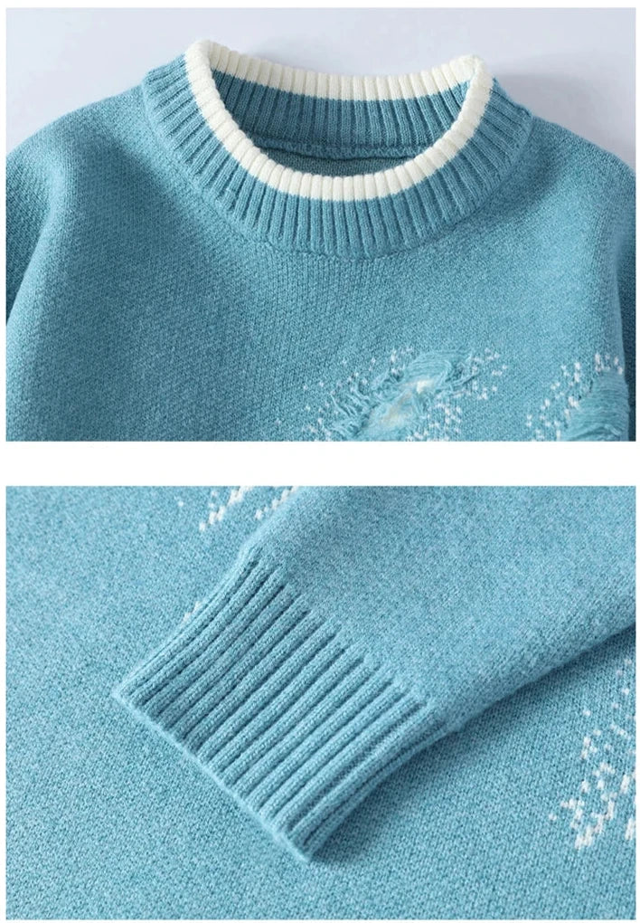 Pull Homme Décontracté effet Usé Moderne