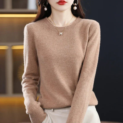 Pull Femme Cachemire Col Rond Coupe Confortable