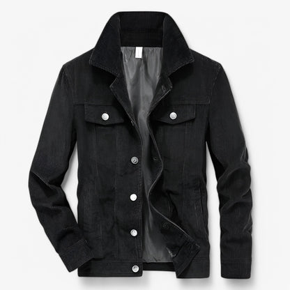 Veste Velours Élégante Manches Longues et Poches Profondes