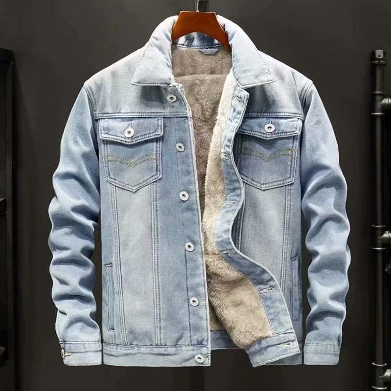 Veste Denim Hiver Élégante avec Doublure Polaire