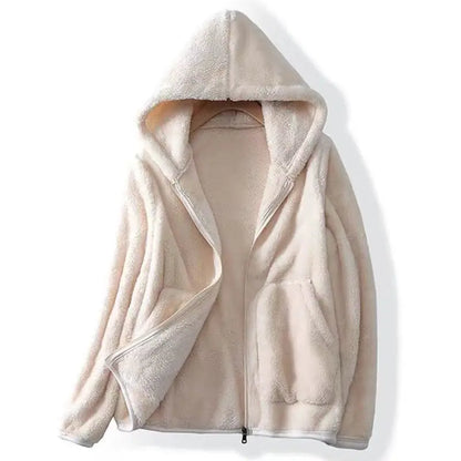 Blouson Hiver Femme Douillet avec Fermeture Éclair