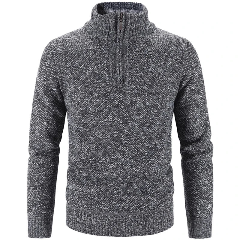 Pull Homme Hiver Doux et Chaud au Col Zip