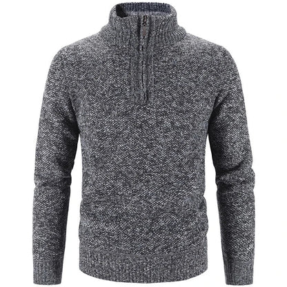 Pull Homme Hiver Doux et Chaud au Col Zip