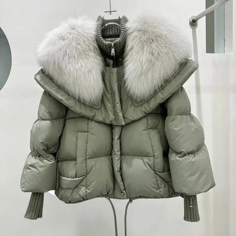 Doudoune Femme Hiver Chic avec Capuchon et Fermeture Éclair - PanierRoyale