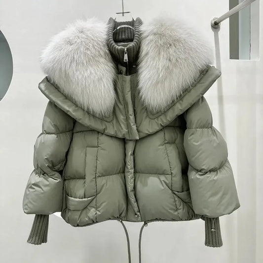Doudoune Femme Hiver Chic avec Capuchon et Fermeture Éclair - PanierRoyale