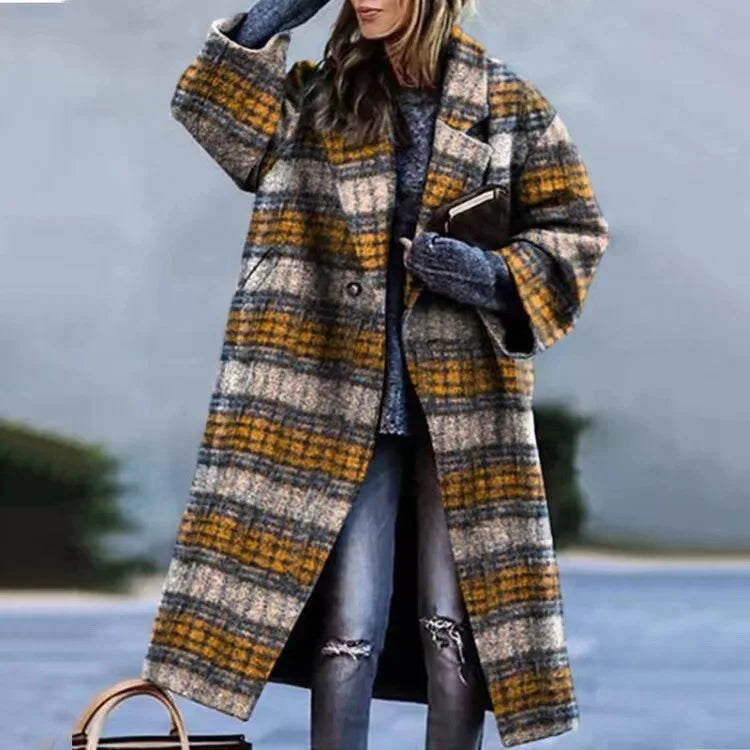 Manteau femme hiver carreaux chaud et tendance