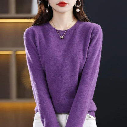 Pull Femme Cachemire Col Rond Coupe Confortable
