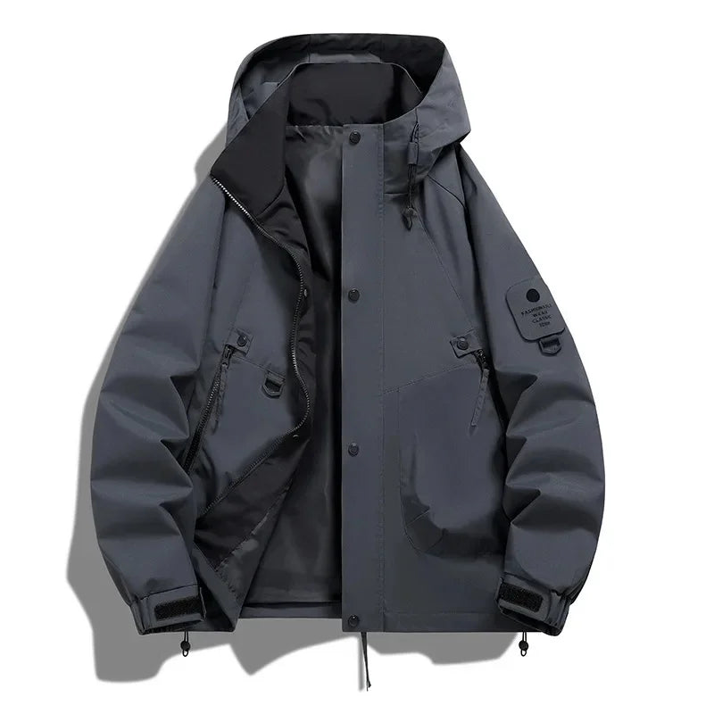 Parka Homme Capacité Compartiments avec Capuche et Fermeture Éclair